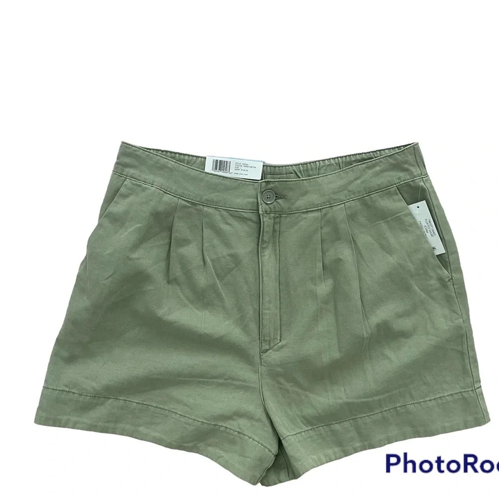 Joie Pleated Shorts Cotton Linen Blend Size Large